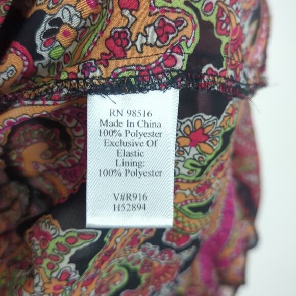 Boho Paisley Lightweight Semi-Sheer Tie Front Top Cardigan Women's Size Large - Picture 6 of 9
